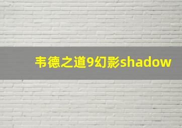 韦德之道9幻影shadow