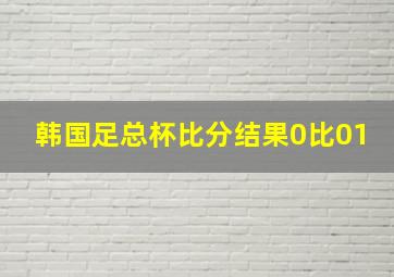 韩国足总杯比分结果0比01