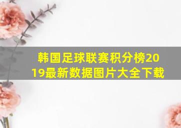 韩国足球联赛积分榜2019最新数据图片大全下载