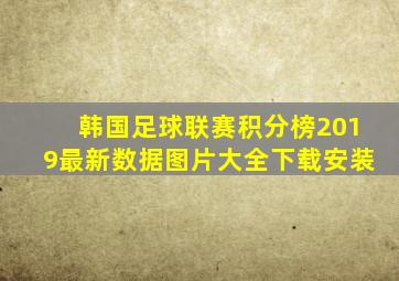 韩国足球联赛积分榜2019最新数据图片大全下载安装