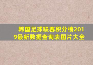 韩国足球联赛积分榜2019最新数据查询表图片大全