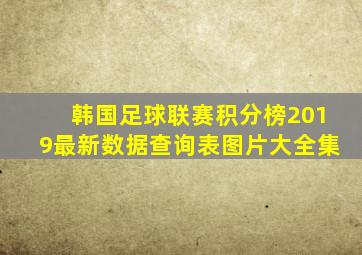 韩国足球联赛积分榜2019最新数据查询表图片大全集