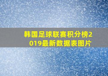 韩国足球联赛积分榜2019最新数据表图片