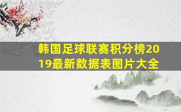 韩国足球联赛积分榜2019最新数据表图片大全