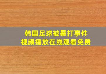 韩国足球被暴打事件视频播放在线观看免费