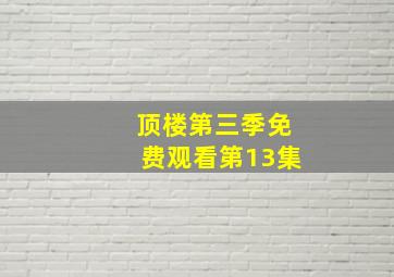 顶楼第三季免费观看第13集