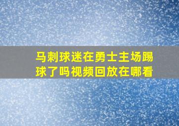 马刺球迷在勇士主场踢球了吗视频回放在哪看