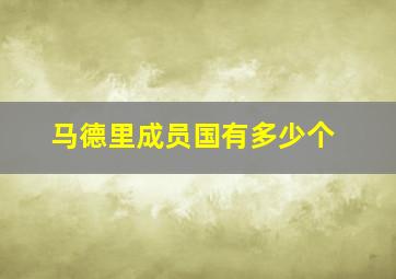 马德里成员国有多少个