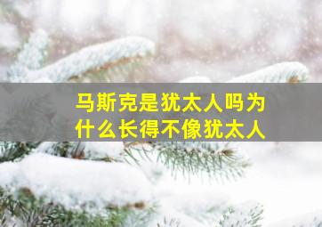 马斯克是犹太人吗为什么长得不像犹太人