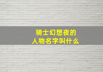 骑士幻想夜的人物名字叫什么