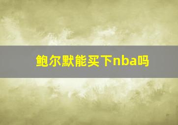 鲍尔默能买下nba吗