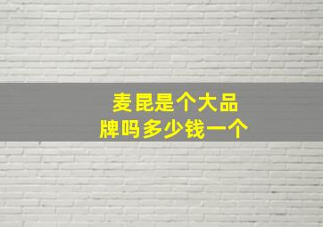 麦昆是个大品牌吗多少钱一个