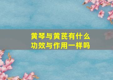 黄琴与黄芪有什么功效与作用一样吗