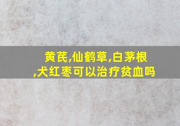 黄芪,仙鹤草,白茅根,犬红枣可以治疗贫血吗