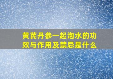 黄芪丹参一起泡水的功效与作用及禁忌是什么