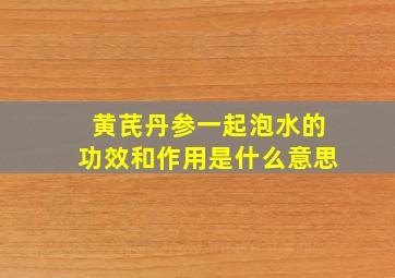 黄芪丹参一起泡水的功效和作用是什么意思