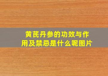 黄芪丹参的功效与作用及禁忌是什么呢图片