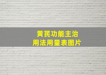 黄芪功能主治用法用量表图片