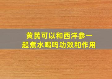 黄芪可以和西洋参一起煮水喝吗功效和作用