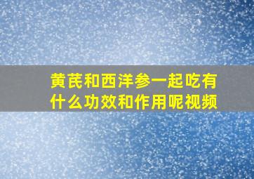 黄芪和西洋参一起吃有什么功效和作用呢视频