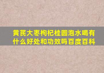 黄芪大枣枸杞桂圆泡水喝有什么好处和功效吗百度百科