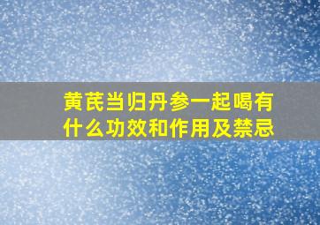 黄芪当归丹参一起喝有什么功效和作用及禁忌