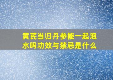 黄芪当归丹参能一起泡水吗功效与禁忌是什么