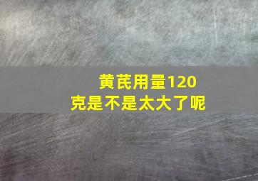 黄芪用量120克是不是太大了呢