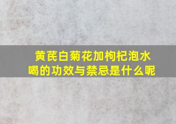 黄芪白菊花加枸杞泡水喝的功效与禁忌是什么呢