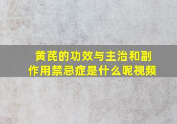 黄芪的功效与主治和副作用禁忌症是什么呢视频