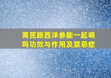 黄芪跟西洋参能一起喝吗功效与作用及禁忌症