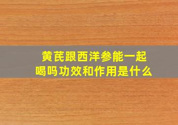 黄芪跟西洋参能一起喝吗功效和作用是什么