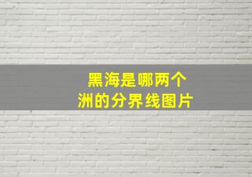 黑海是哪两个洲的分界线图片