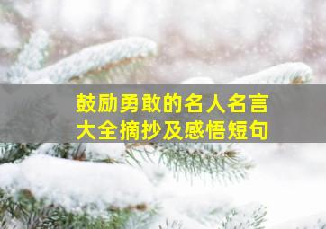 鼓励勇敢的名人名言大全摘抄及感悟短句